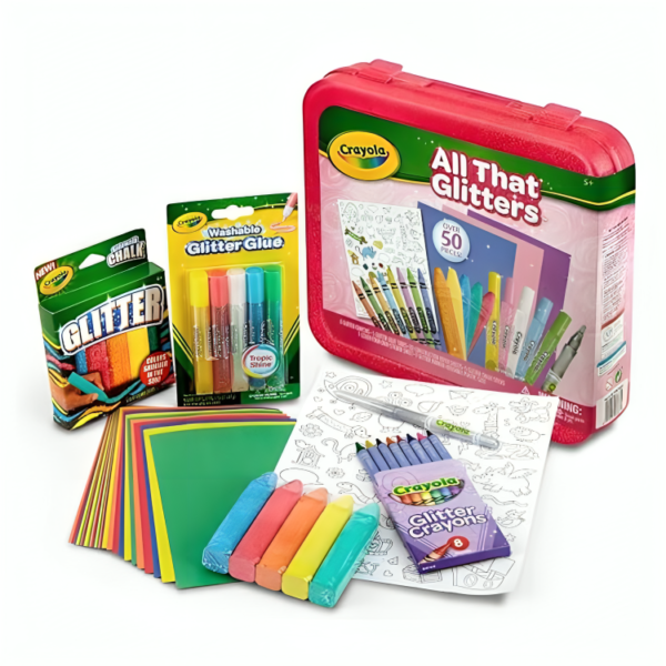 Crayola All That Glitters Art Case (50+pcs), Glitter Crayons & Coloring Supplies