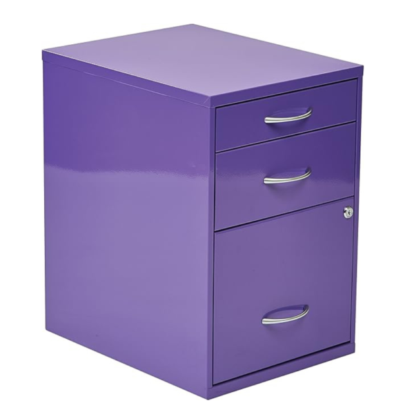 OSP Home Furnishings HPB Heavy Duty 3-Drawer Metal File Cabinet